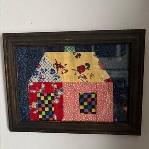 Framed Patchwork House Wall Art